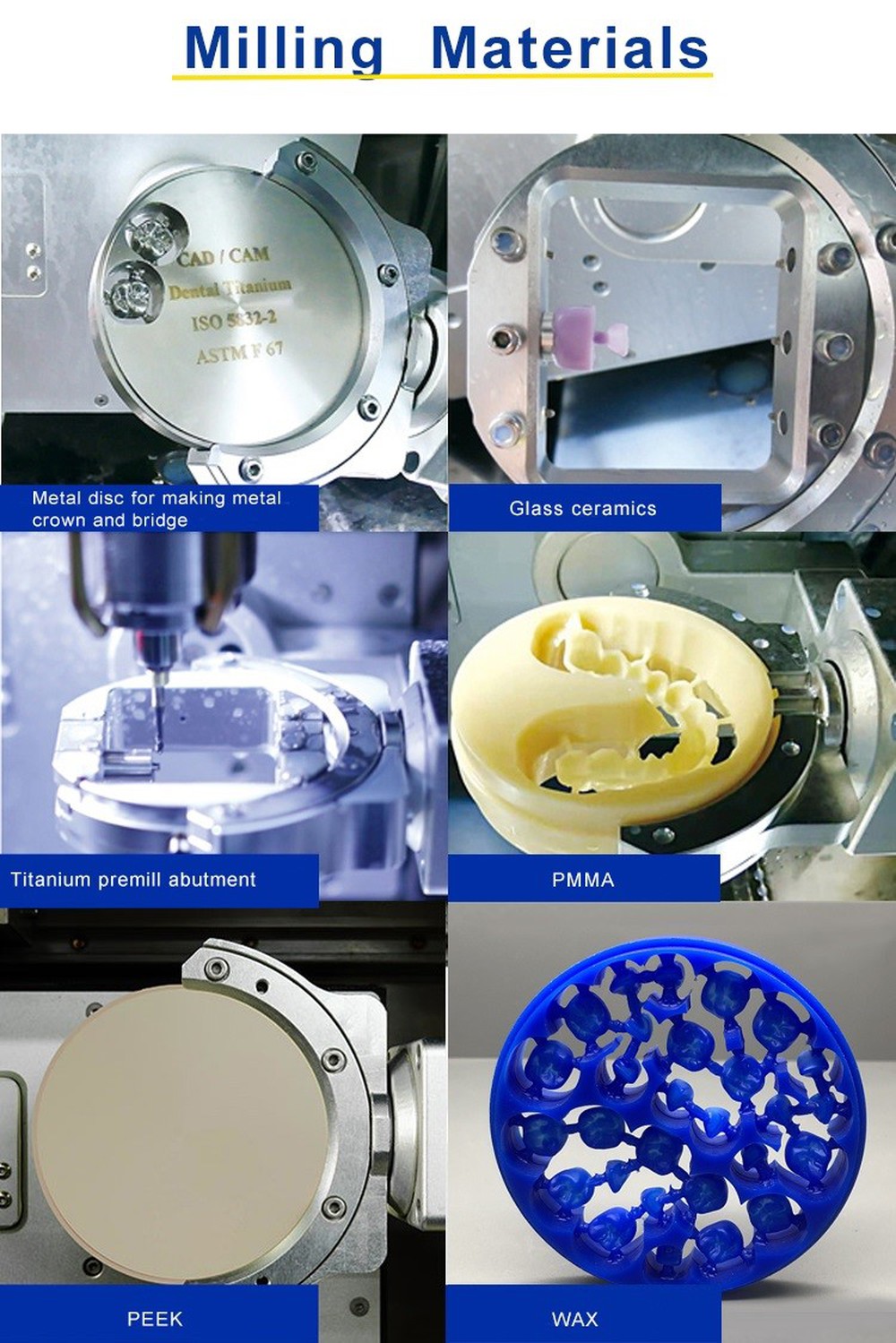 We Dental Milling Machine c5m MILLING MATERILS We Dental Milling Machine c5m MILLING MATERILS