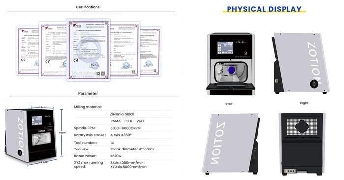 Dental 5 Axis cad cam Dental Milling Machine for zirconia display Dental 5 Axis cad cam Dental Milling Machine for zirconia display